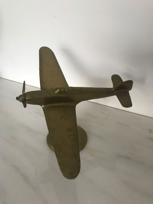 SOLID BRASS HURRICANE AIRCRAFT WARTIME DESK MODEL - ADDITIONAL PHOTO 3
