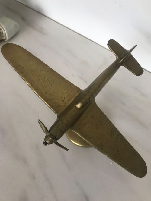 SOLID BRASS HURRICANE AIRCRAFT WARTIME DESK MODEL - ADDITIONAL PHOTO 5