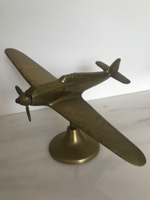 SOLID BRASS HURRICANE AIRCRAFT WARTIME DESK MODEL - ADDITIONAL PHOTO 11