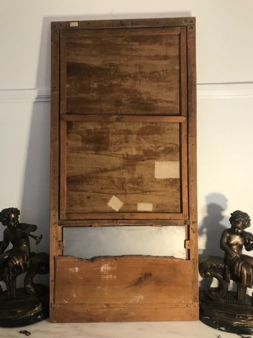 TRUMEAU FRENCH MIRROR WITH SEASCAPE OIL PAINTING OF GALLEONS AT SEA - ADDITIONAL PHOTO 13