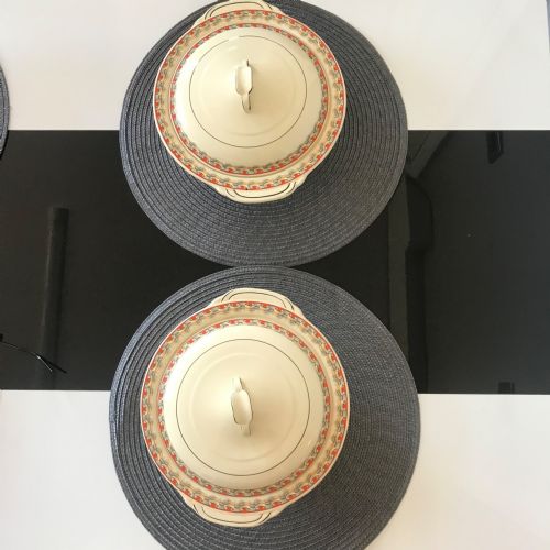 PAIR WOODS IVORY WARE LIDDED VEGETABLE TUREEN SERVING DISHES - ADDITIONAL PHOTO 1
