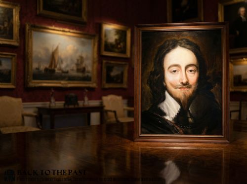 PASSAGE PORTRAIT OF KING CHARLES 1ST AFTER ANTHONY VAN DYCK ANTIQUE OIL PAINTINGS - ADDITIONAL PHOTO 3