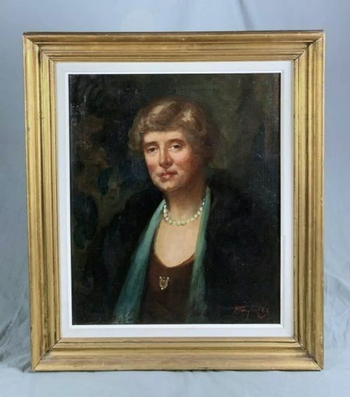 PORTRAIT OF A LADY BARRISTER BY LISTED ARTIST CHARLES JAMES MCCALL ANTIQUE COLLECTORS PAINTINGS