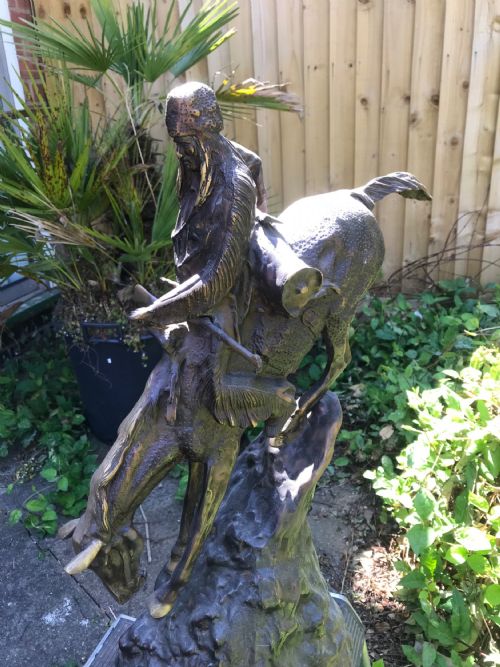 BRONZE AFTER FREDERIC REMINGTON SCULPTURE THE MOUNTAIN MAN - ADDITIONAL PHOTO 1