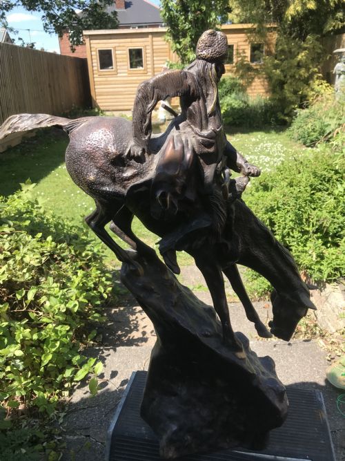 BRONZE AFTER FREDERIC REMINGTON SCULPTURE THE MOUNTAIN MAN - ADDITIONAL PHOTO 8