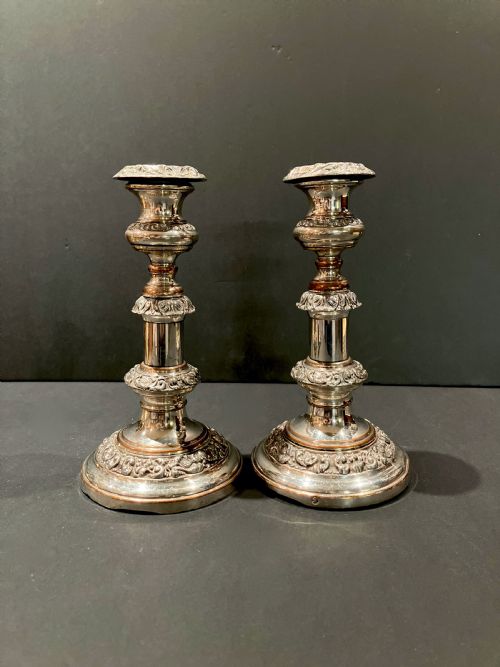 Georgian111 Silver Plated Telescopic Candlesticks
