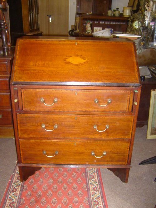 Edwardian Inlaid Mahogany Bureau