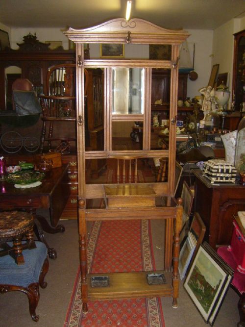 Edwardian   Oak Hall Stand