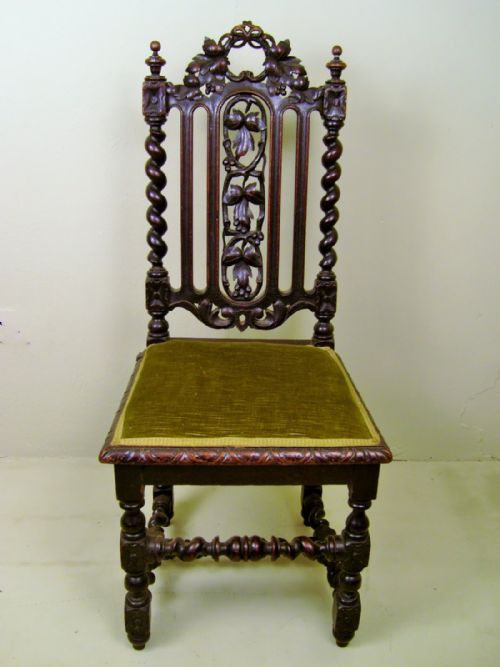 Victorian  Carved Oak Chair