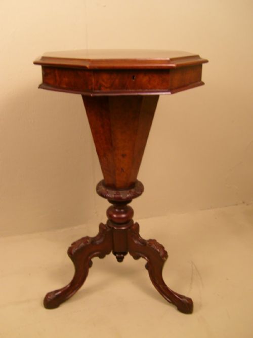 Victorian  Walnut   Trumpet Sewinng Table