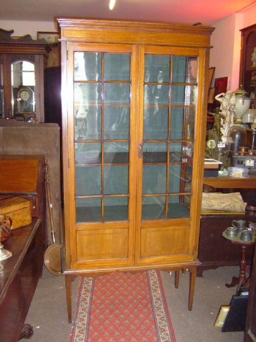 Edwardian Mahogany Inlaid  Display Cabinet