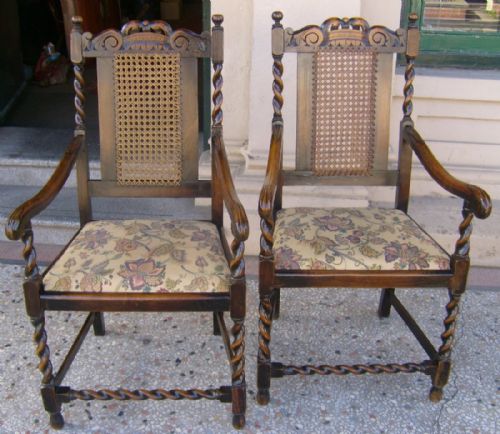 Pair of Oak Arm Chairs