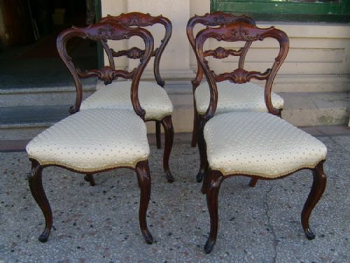 Set of Four Early  Victorian  Rosewood  Dining Chairs