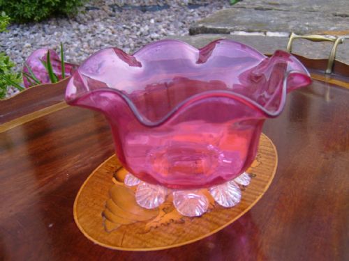 Victorian Red Glass Sugar Bowl