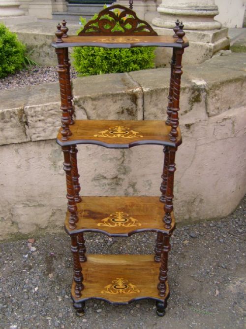 Victorian 4 Tier Walnut Whatnot