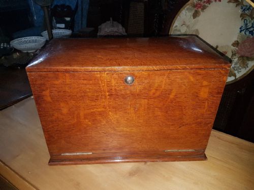 Edwardian Oak Stationary Box /Writng Slope