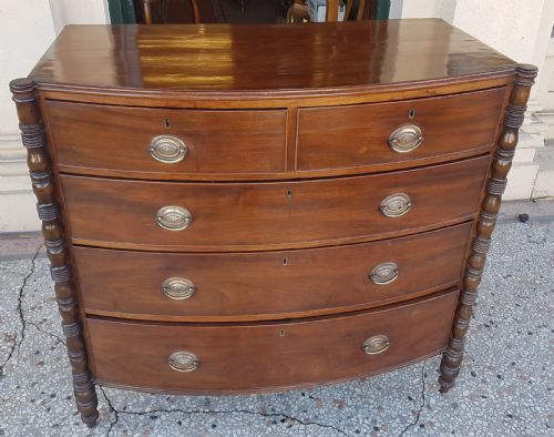 Antique Mahogany Bow Fronted  Chest of Drawers