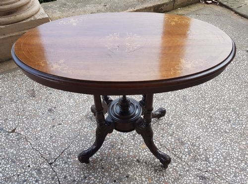 Antique  Walnut  Inlaid Table