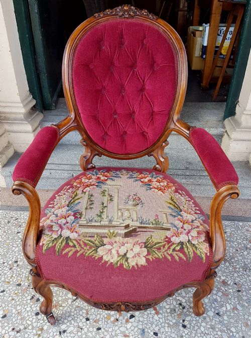 Antique  Walnut Arm Chair