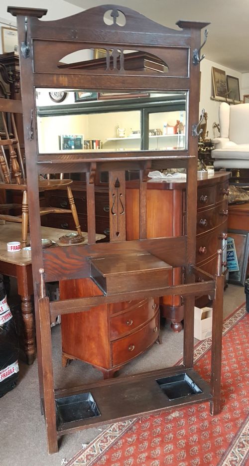 Antique Oak Hall Stand