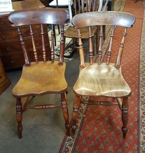 Two Victorian Kitchen Chairs