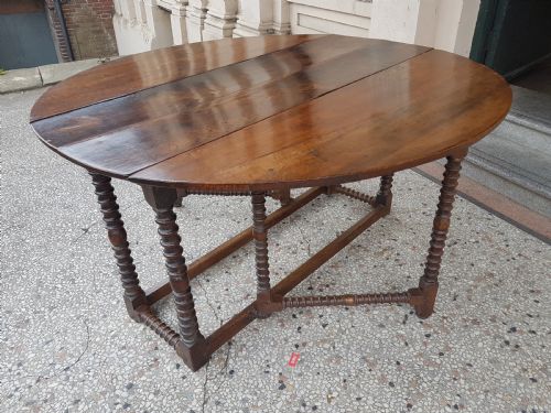 Antique Oak Bobbin  Table