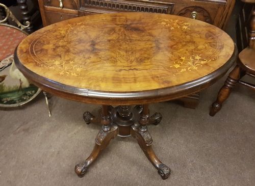 Oval Burr Walnut Table