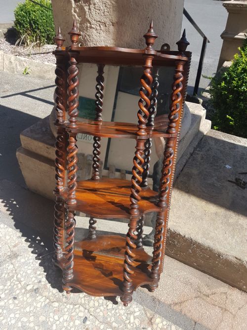Antique Rosewood  Mirror /Shelves