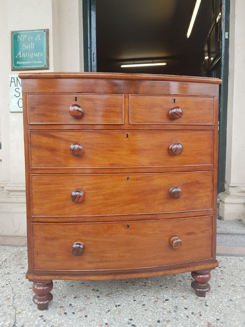 Antique Bow Front Chest of Drawers