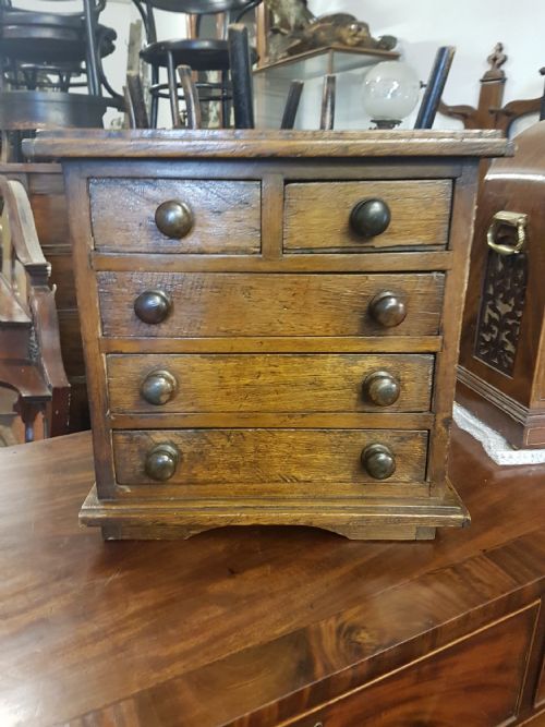 Antique Miniature Oak  Chest