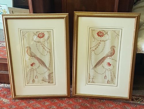 Antique  Pair of  Linen Pictures