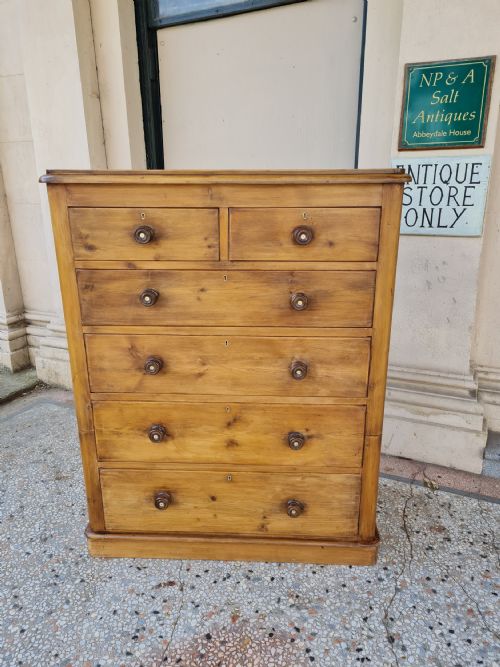 Large Antique Pine Chest of Drawers