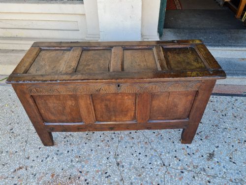 Antique Oak Blanket Box / Coffer