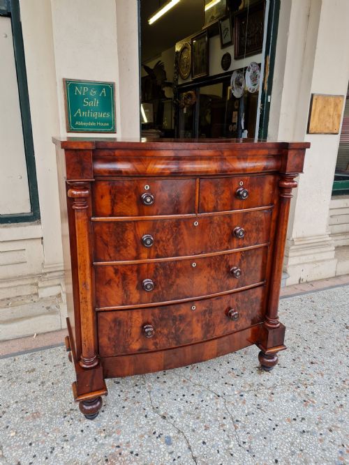Antique Bow Fronted  Chest of Drawers
