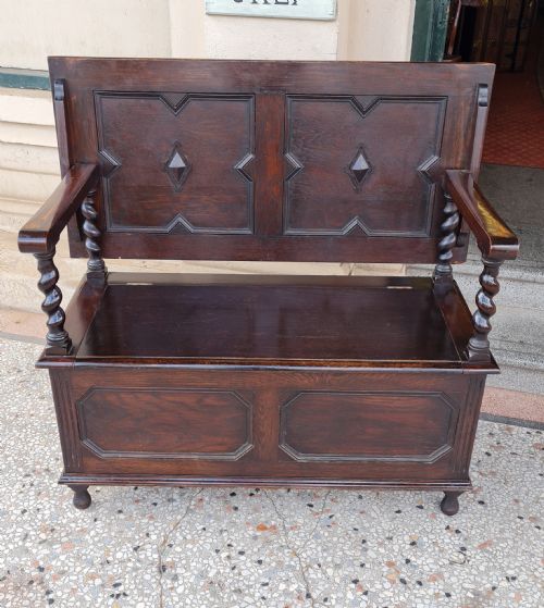 Antique Oak Monks Bench