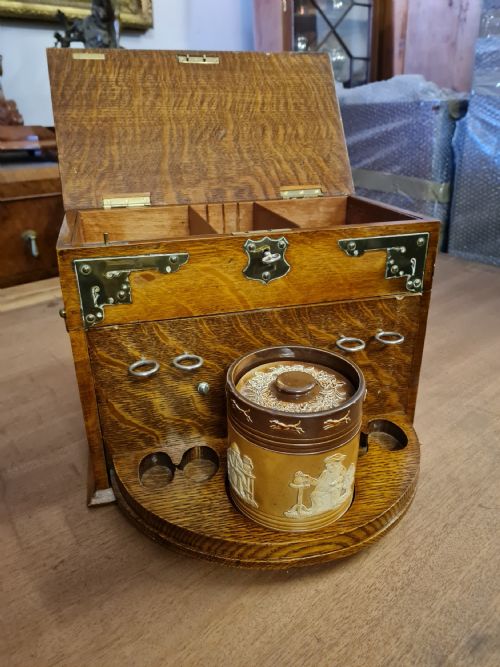 Antique Oak Tobacco Cabinet