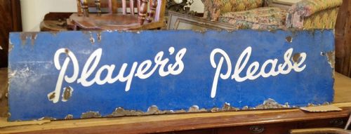 Antique Enamel Players Cigarette Advertising  Sign