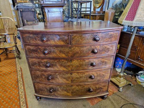 Antique Mahogany  Bow Fronted Chest of Drawers