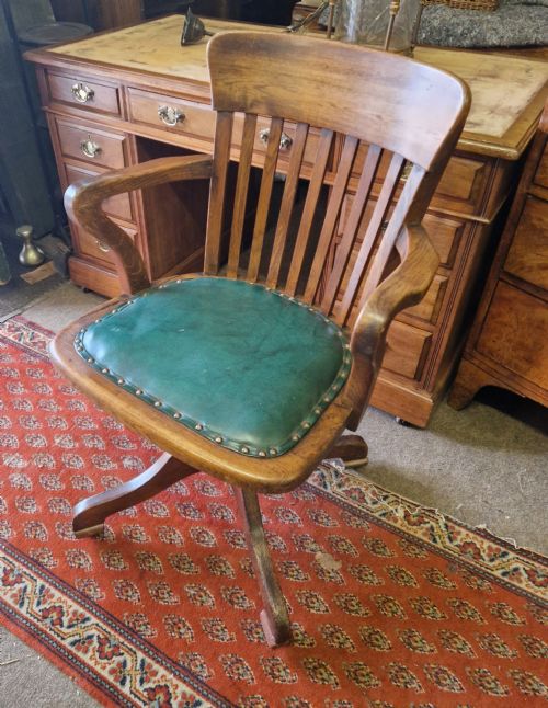 Antique Oak Swivel Desk Chair