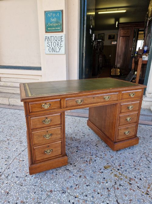 Antique Walnut Pedestal Desk