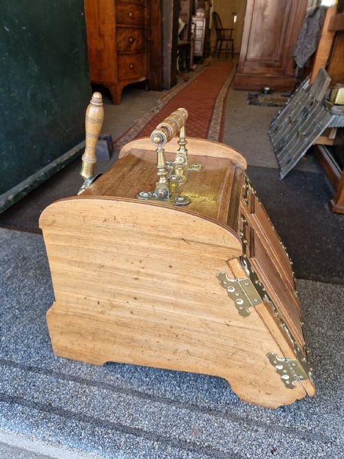 ANTIQUE WALNUT COAL BOX - ADDITIONAL PHOTO 2