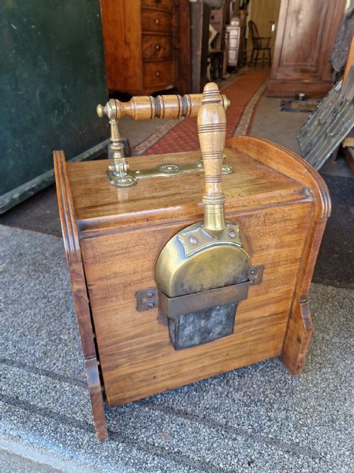 ANTIQUE WALNUT COAL BOX - ADDITIONAL PHOTO 4