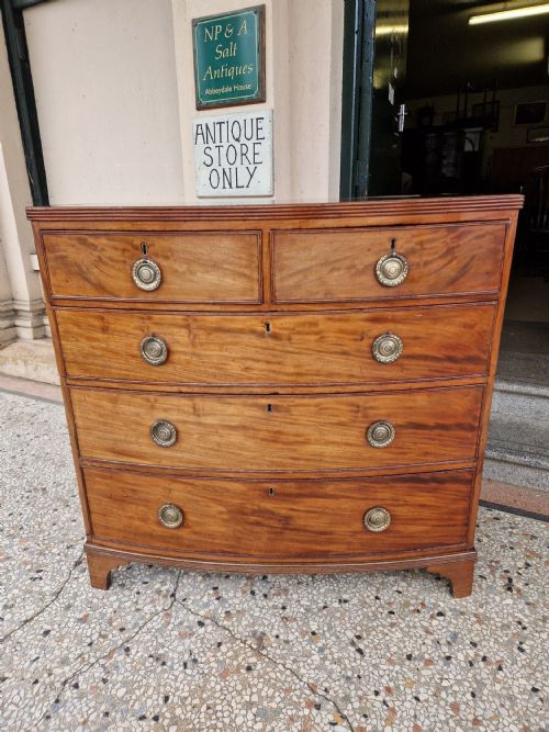 Georgian Mahogany  Bow Fronted Chest of Drawers