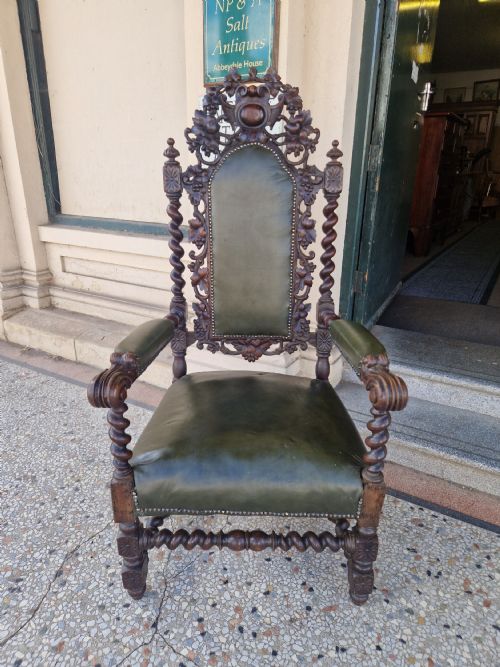 Victorian Carved Oak Arm Chair