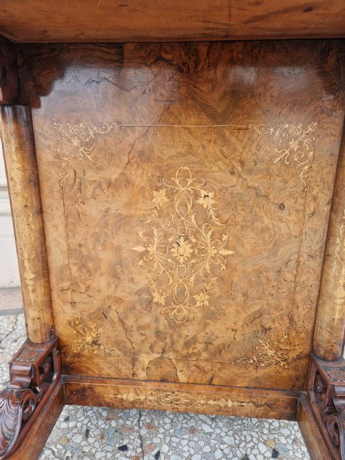 VICTORIAN BURR WALNUT DAVENPORT - ADDITIONAL PHOTO 9