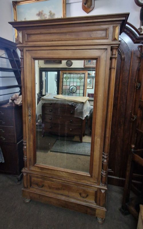 Antique Burr Walnut Armoire/ Wardrobe