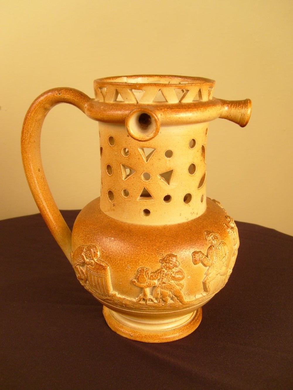 Brampton salt glaze puzzle jug