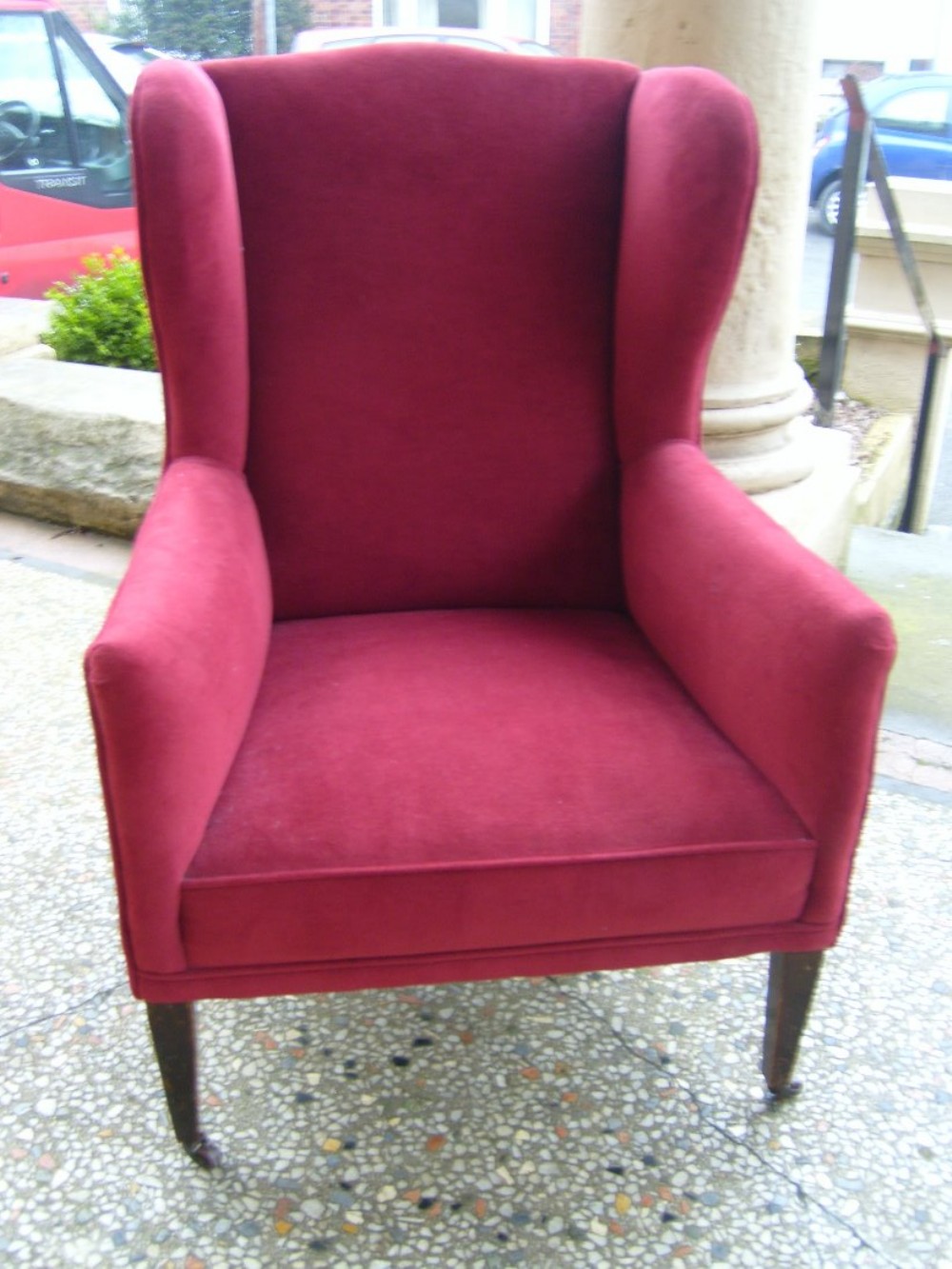 EDWARDIAN  WING BACK  FIRE SIDE  ARM CHAIR