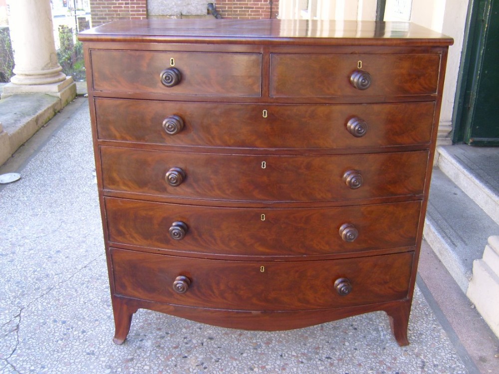 Georgian mahogany   bow fronted  chest of drawers 