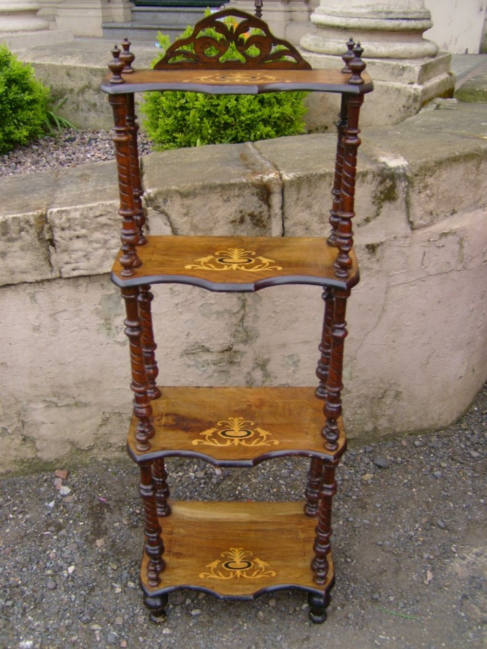 VICTORIAN 4 TIER WALNUT WHATNOT